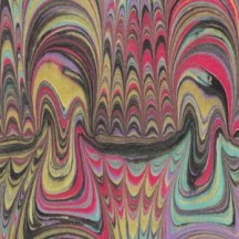 Hand Marbled Paper Soundwave Combed Pattern in Multi ~ Berretti Marbled Arts